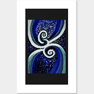 Spirals in space abstract design, various Posters and Art